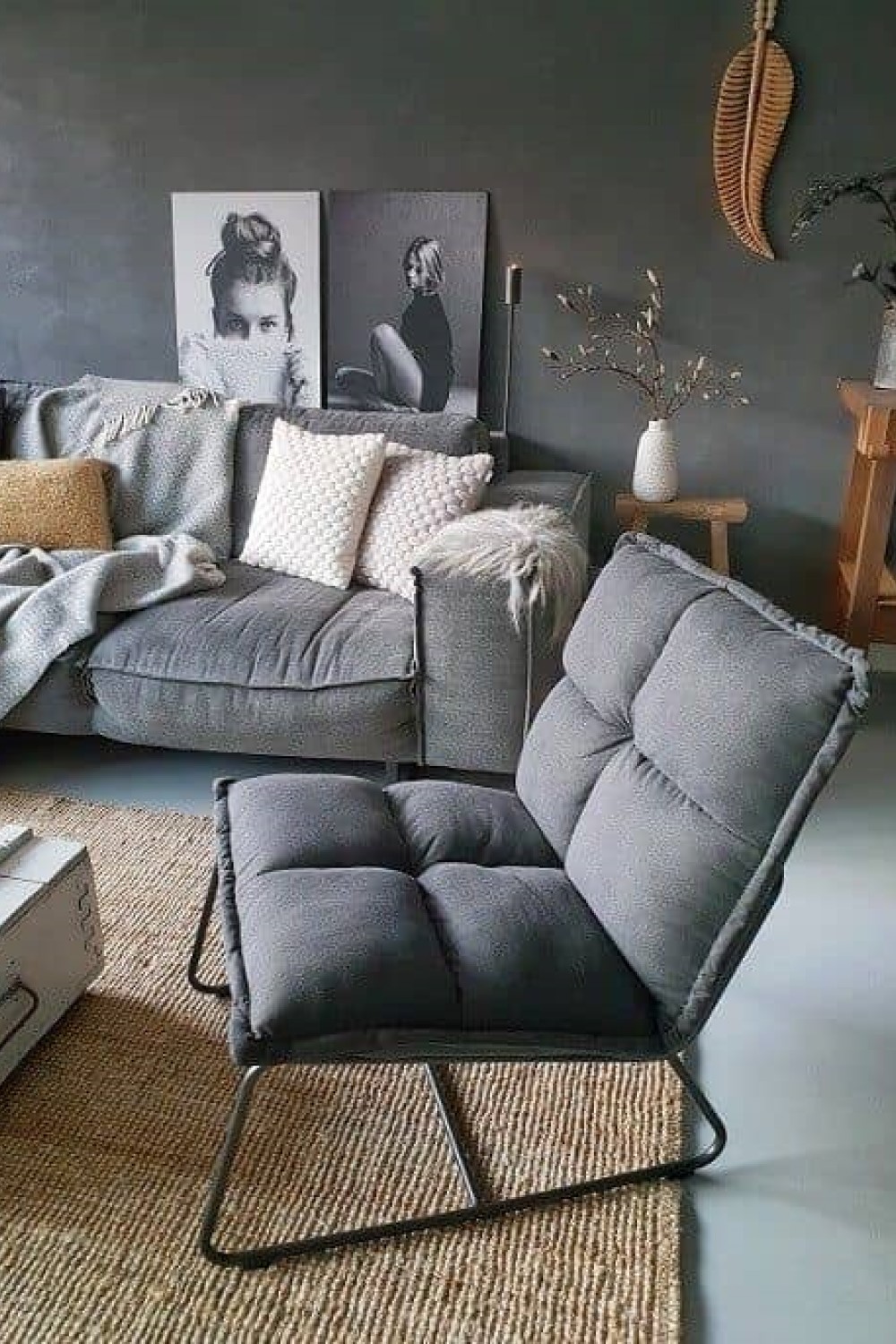 photo de fauteuil gris confortable